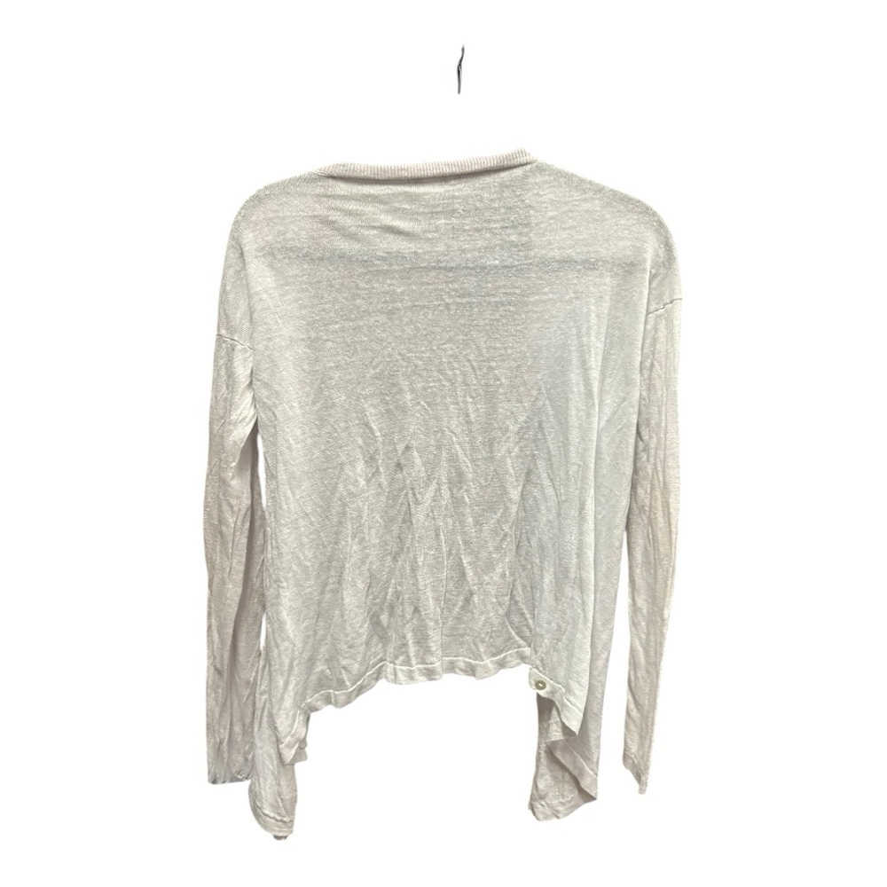 Garnet Hill Cream Open-Front 100% Linen Cardigan Size Small - Picture 2 of 4
